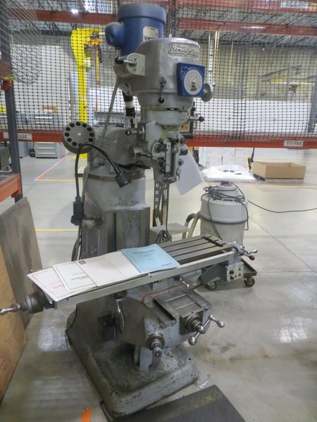 Bridgeport 2J Anilam Mini Wizard 2 Axis DRO Vertical Knee Mill- Auction Item