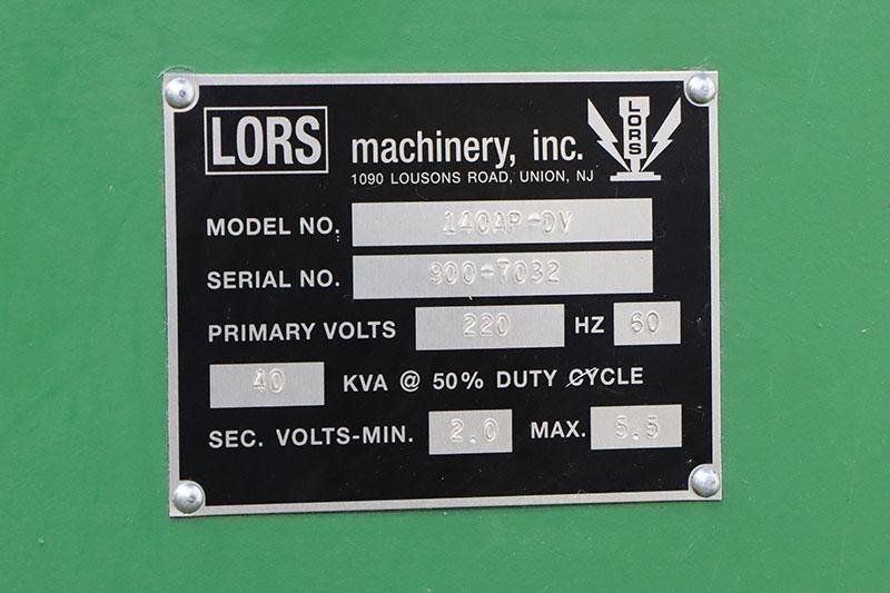 40 KVA LORS PRESS TYPE SPOT WELDER, MODEL: 140-AP-DV