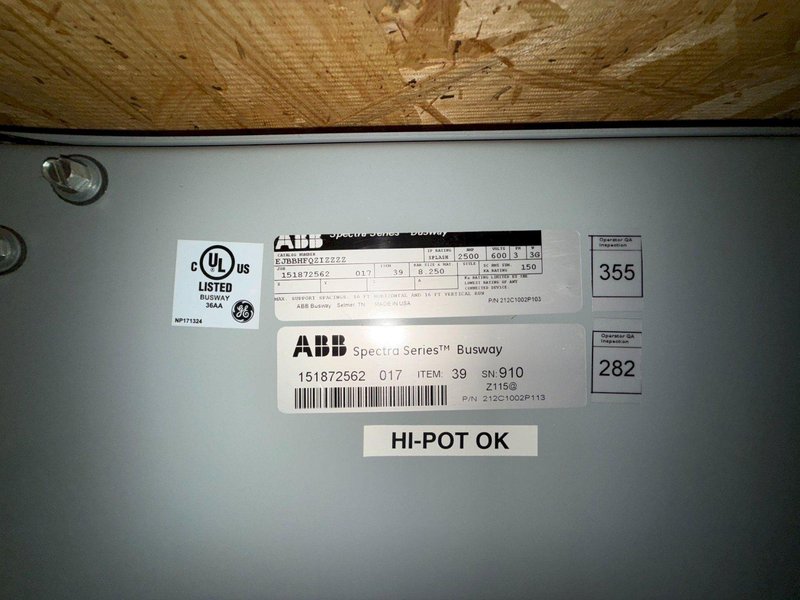 ABB 2500A Spectra Series Copper Center Tap Box 600V, 3PH, 3G NEW