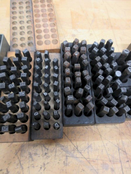 Metal Number and Letter Stamps, Assorted Sizes 1/8", 1/4", 3/8", 7/16"- Auction Item