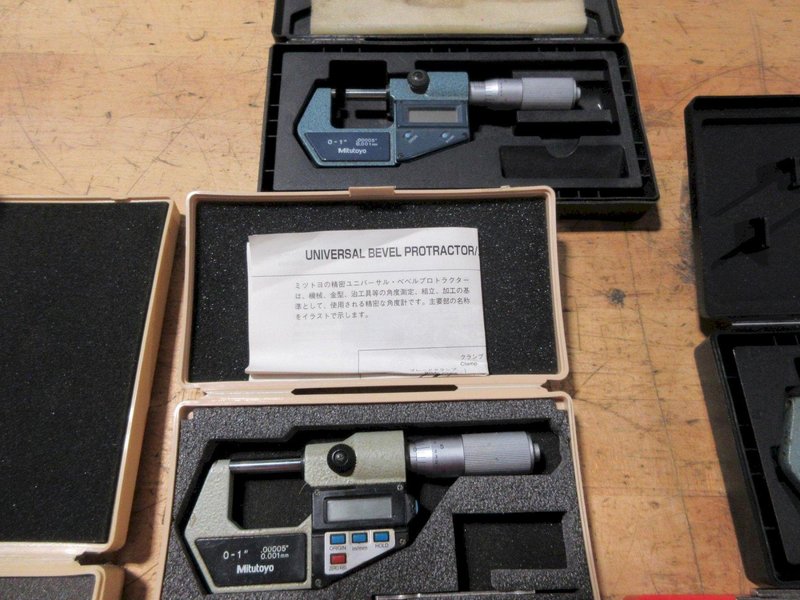 Digital Micrometers 0-1" &amp; 1-2" Travel Ranges, Various Brands, Mitutoyo, Starrett, SPI and Others- Auction Item