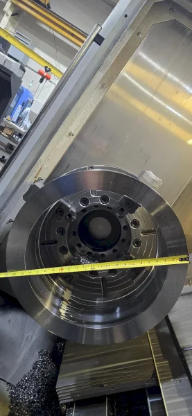 2013 MIGHTY VT40B+M/2000 CNC LATHE CAXIS LIVE TOOLING WITH 7.4" BAR CAPACITY &amp; (2) 24" CHUCKS