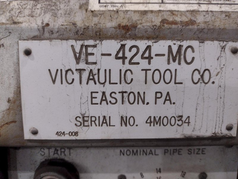 4" TO 24" VICTAULIC MODEL #VE-424-MC HYDRAULIC GROOVER MACHINE: STOCK #22645