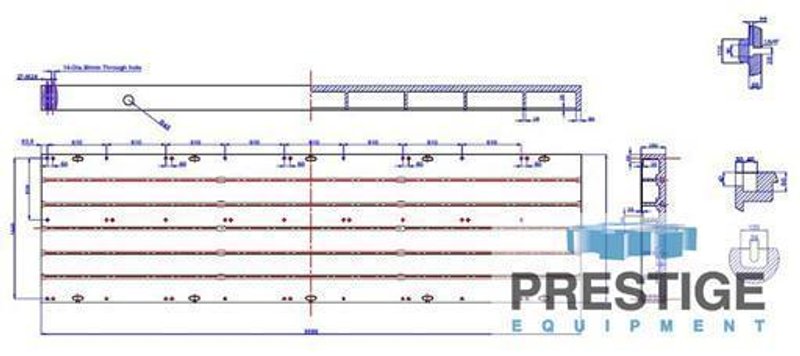 Floor Plate, T-Slotted 60&quot; x 218.75&quot; x 10&quot; Cast Iron, NEW