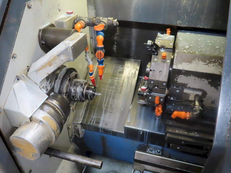 Mazak Quick Turn 10 CNC Turning Center with Mazatrol T-Plus CNC Control, 12 Tools, Tool Eye, Tailstock, Conveyor- Auction Item
