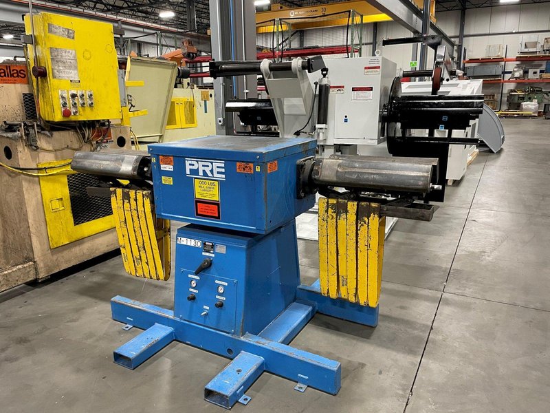 Press Room Equipment Double End Pull Off Coil Reel Uncoiler 4,000 lb x 12" Wide Capacity