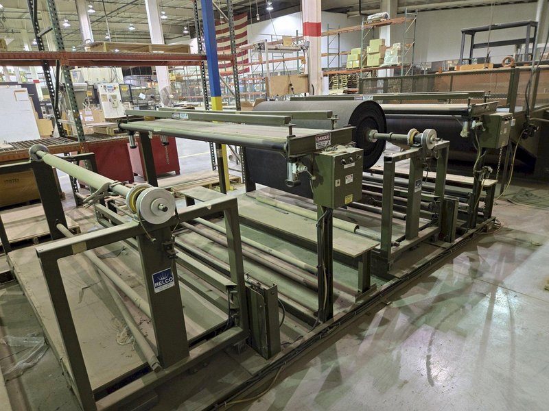 100 TON ATOM S 6110 / 2 L EV DIE CUTTING PRESS W/ UNWIND STATION. STOCK # 0772526