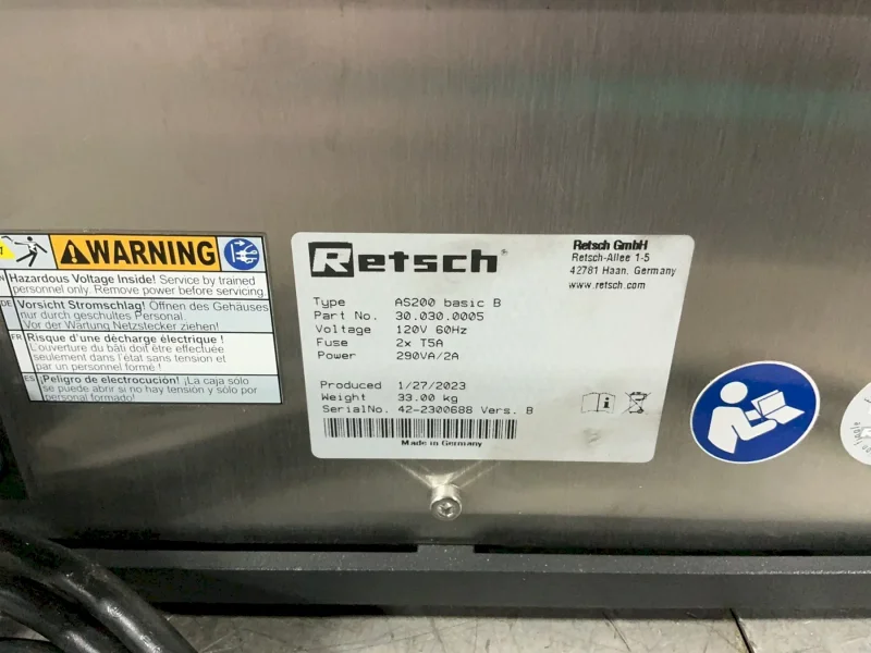 RETSCH VIBRATORY SIEVE SHAKER  -  AS 200 BASIC