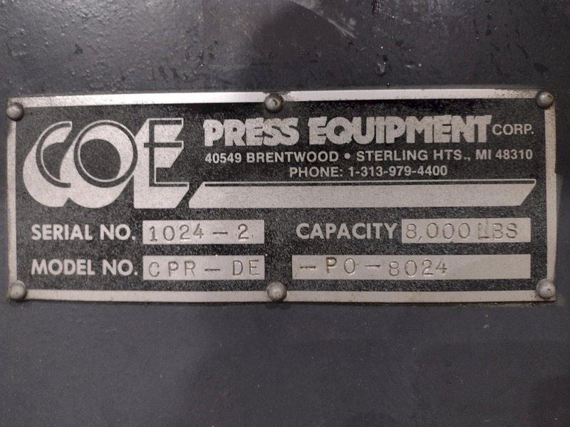 8,000 LBS X 24" COE MODEL #CPR-DE DOUBLE END PULL OFF COIL REEL UNCOILER: YOBRO #24985