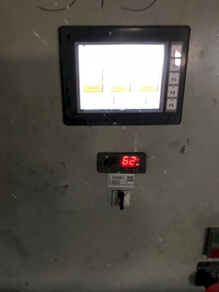 hall model hm6 molding machine s/n 1096 with hydraulics and controls with plc, 48&quot; x 48&quot; front platen, 45x48 rear platen