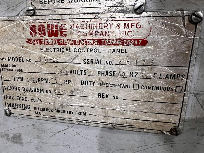 40&quot; X 12,000 LBS X .110&quot; ROWE COIL REEL, CAR, &amp; STRAIGHTENER FEED LINE: STOCK #21627