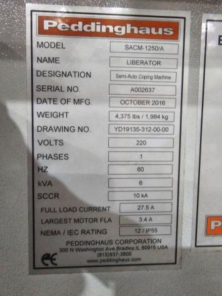 Peddinhause Ocean Liberator - Semi Auto Beam Coping Machine  -  SACM-1250/A