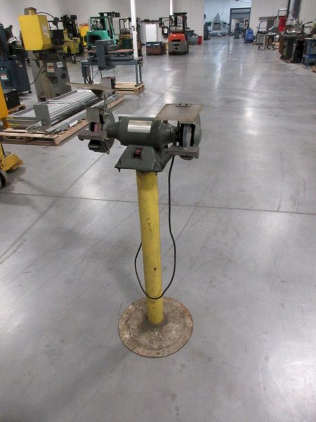 Dayton 4Z123F 6" Double End Pedestal Grinder, 115V Single Phase with Adjustable Work Tables and Safety Guards- Auction Item