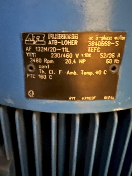 20 HP VAC-U-MAX MODEL #1500FV PORTABLE VACUUM DUST COLLECTOR: STOCK #20581