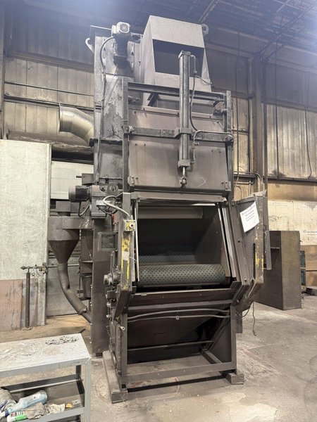 6 CU FT WHEELABRATOR MODEL #WTB-6.0 RUBBER BELT TUMBLE TYPE SHOT BLAST MACHINE: YOBRO #24278