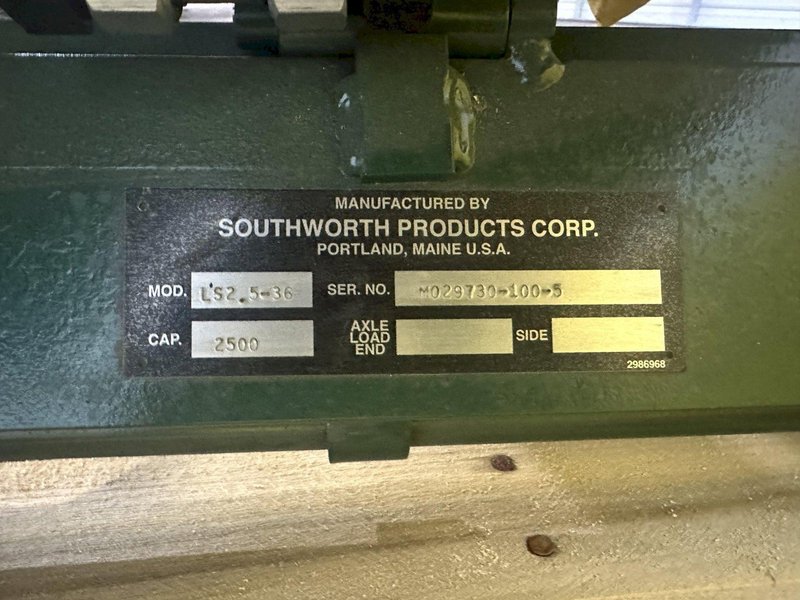 2500 LBS X 48" X 44" SOUTHWORTH MODEL #LS2.5-36 BACKSAVER  HYDRAULIC SCISSOR LIFT &amp; TURN TABLE , 110V: STOCK #20509