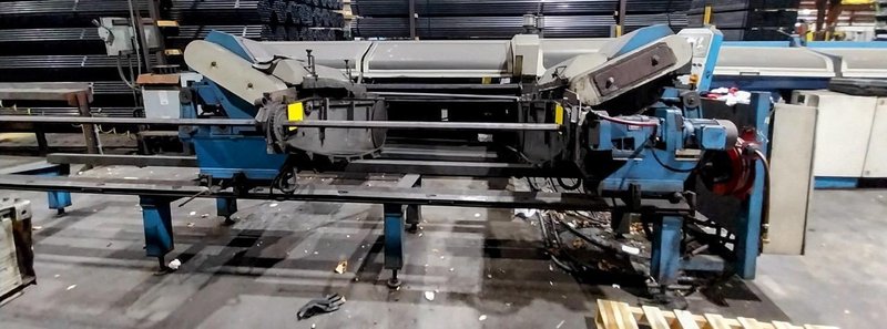 Bewo Model FCH-85-M Automatic Upstroking Circular Saw, 2006 – Bunker Loading, Brush Deburring