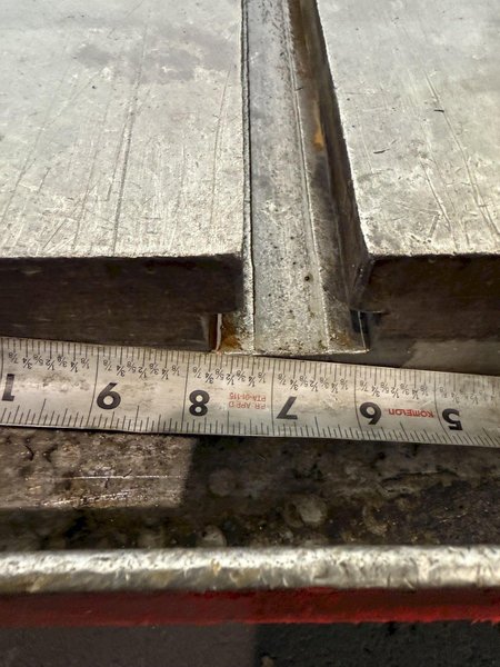 42&quot; WIDE X 72&quot; LONG X 6&quot; THICK T-SLOTTED BOLSTER PLATE. STOCK # 1006324