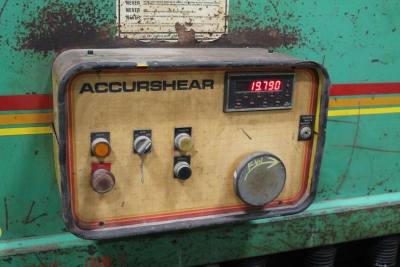 10' X 1/2" ACCURSHEAR MODEL #850010 HYDRAULIC POWER SQUARING SHEAR: STOCK #10895