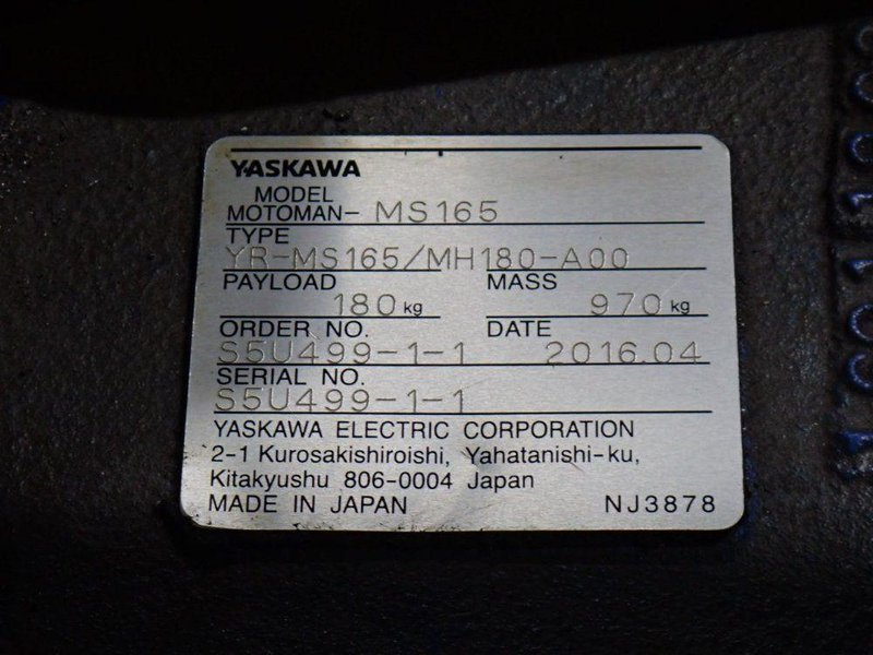 YASKAWA ELECTRIC / MOTOMAN 14.5 A ROBOT  -  YR-MS165/MH180-A00
