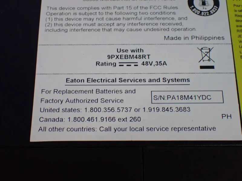 EATON 1350WATT RACK MOUNT UNINTERRUPTIBLE POWER SUPPLY  -  9PX1500RT