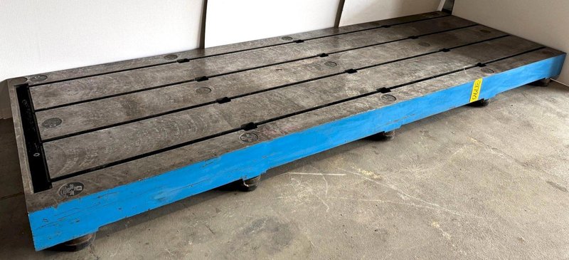 48&quot; x 144&quot; Bay Cast/Level-Tite Surface Plate, 7&quot; Thick, T-Slotted, Nice