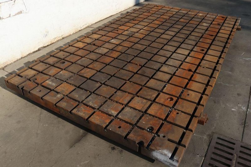 78" X 144" X 4-1/2" SOLID STEEL T SLOTTED PLATE: STOCK #73341