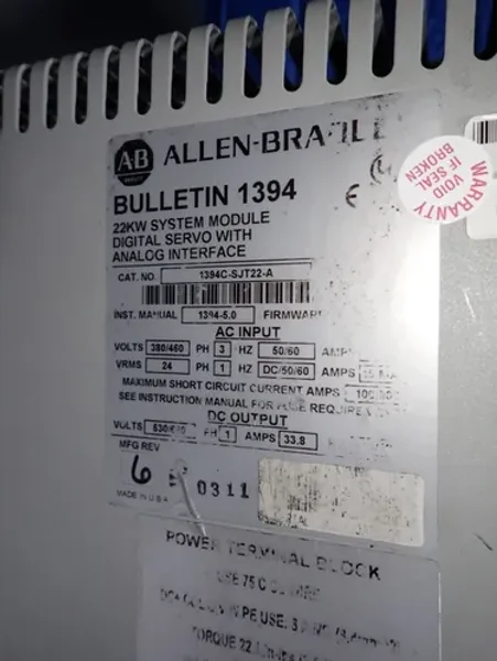 Allen Bradley Digital Servo Controller - 1394c-sjt22-a