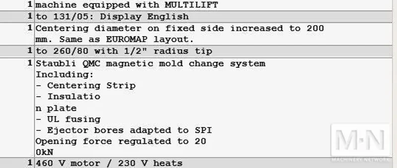 550 TON 51 OZ ARBURG MODEL 920S-5000-3200 INJECTION MOLDING MACHINE MFG 2015