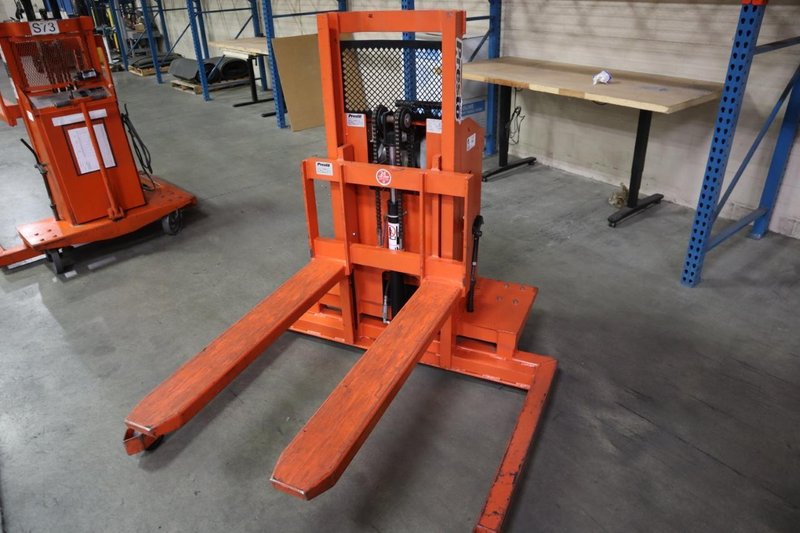 Presto WPS5036-20 Electric Stacker Lift Truck, 2,000# Cap, 36&quot; Lift Height, 42&quot; Forks, 50&quot; Between Outriggers, 12 Volt Battery and Charger- Auction Item