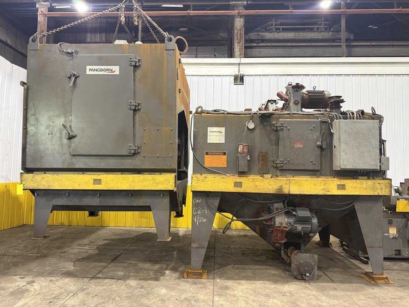 72" WIDE x 16" HIGH PANGBORN MODEL #ES1821-125 TOP &amp; BOTTOM PLATE SHOT BLAST MACHINE, WITH DUST COLLECTOR: YOBRO #25181