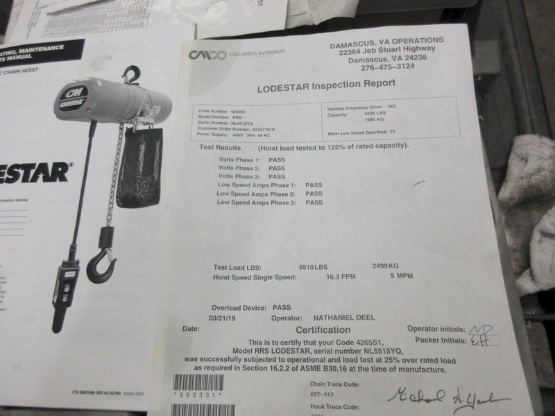 Freestanding Single Girder Overhead Crane, with CM Loadstar 2 Ton Electric Chain Hoist- Auction Item