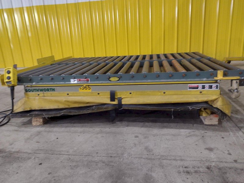 60" X 48" X 3500 LB SOUTHWORTH MODEL #LS4-36 DOUBLE ROLLER TOP LIFT TABLE, 110V SINGLE PHASE: STOCK #20929
