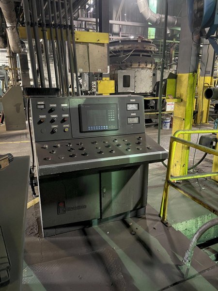 Inductotherm power melt 5 ton pressure pour furnace with power supply and controls and visipour system, water and hydraulic systems, heat exchanger