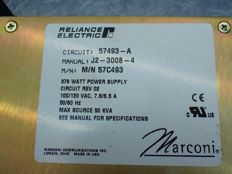 RELIANCE ELECTRIC POWER SUPPLY  -  57493-A