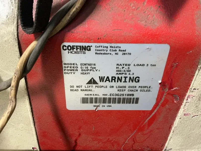 COFFING 3 TON CHAIN HOIST   -  ECMT6016