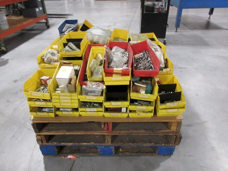 Hardware and Fasteners in Plastic Bins, Various Types, Nuts and Bolts, Screws, Plastic Plumbing Fittings, Threaded Rod, Set Screws- Auction Item