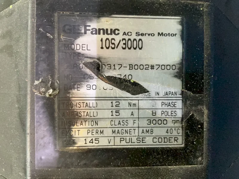 GE FANUC AC SERVO MOTOR   -  A06B-0317-B002#7000