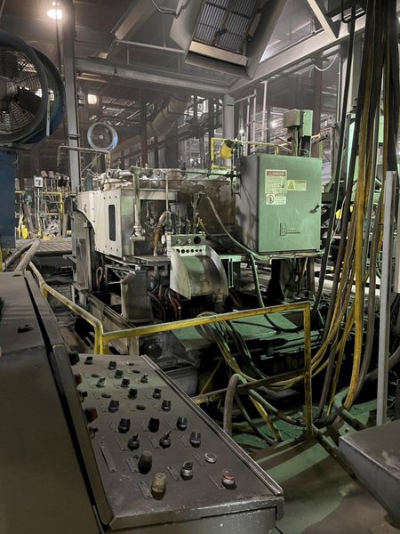 Inductotherm power melt 5 ton pressure pour furnace with power supply and controls and visipour system, water and hydraulic systems, heat exchanger