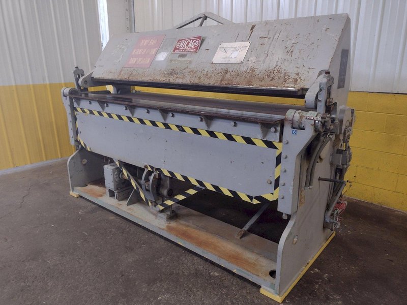 8' x 10 GAUGE CHICAGO D&amp;K MODEL #PBP8135-8 POWERED BOX &amp; PAN FINGER BRAKE: STOCK #15201