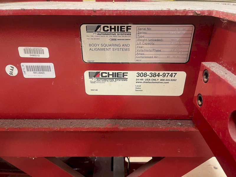 Automotive Body Squaring and Alignment systems machine. Chief Model Excelerator. 8500 lbs lift cap.