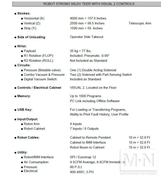 SEPRO ROBOT MODEL STRONG 50LVD SERVO ROBOT MFG 2022 SERIAL #  R0-14678-01