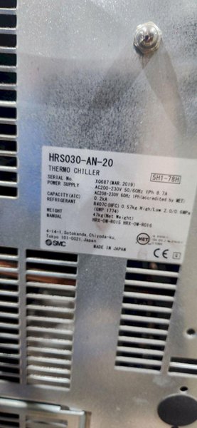 SMC HRS303-AN-20 THERMO CHILLER USED