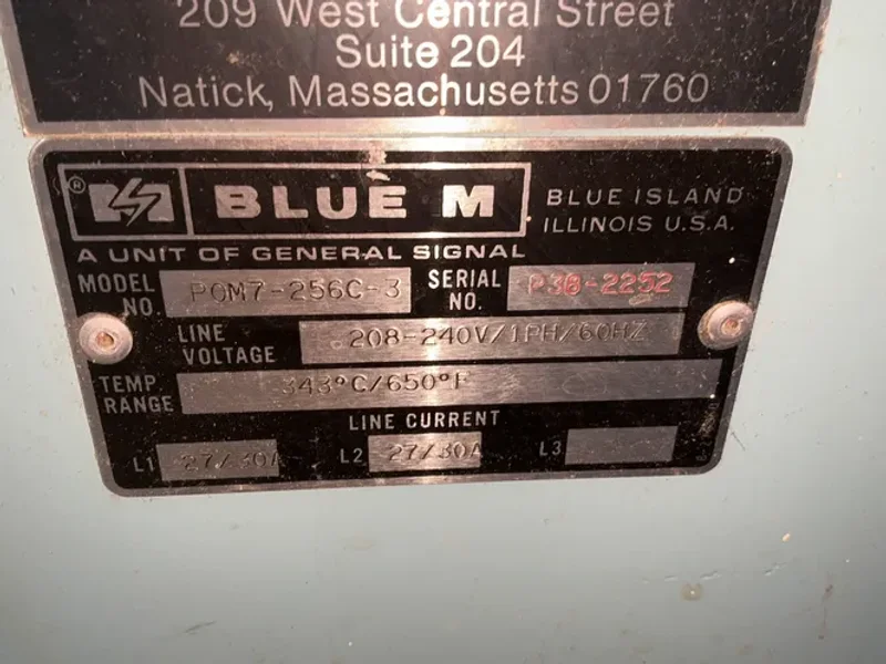 BLUE M 650 DEG. F OVEN  -  P0M7-256C-3