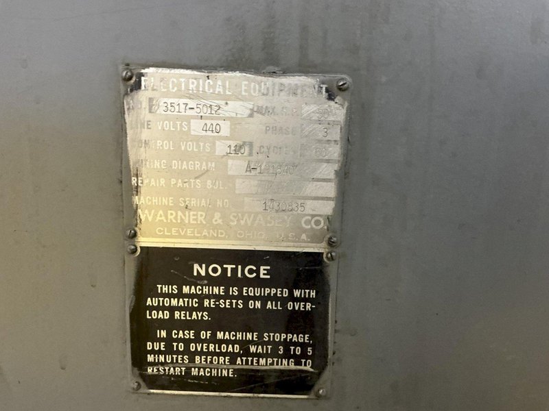 3A WARNER &amp; SWASEY MODEL #3-A M-3500 UNIVERSAL TURRET LATHE: YOBRO #25919