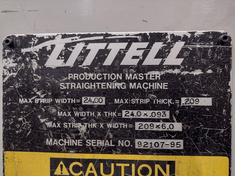 24&quot; WIDE X .093-.250&quot; X 6,000 LB LITTELL SERVO COIL FEED LINE: STOCK #19223