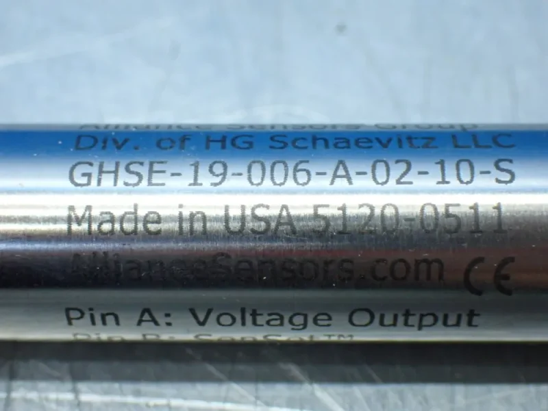 ALLIANCE SENSORS GROUP 2 LINEAR VARIABLE INDUCTIVE TRANSDUCER POSITION SENSORS  -  GHSE-19-006-A-02-10-S