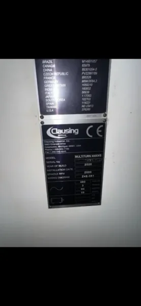 USED CLAUSING 21" X 80" MULTITURN 4000/80XS CNC LATHE