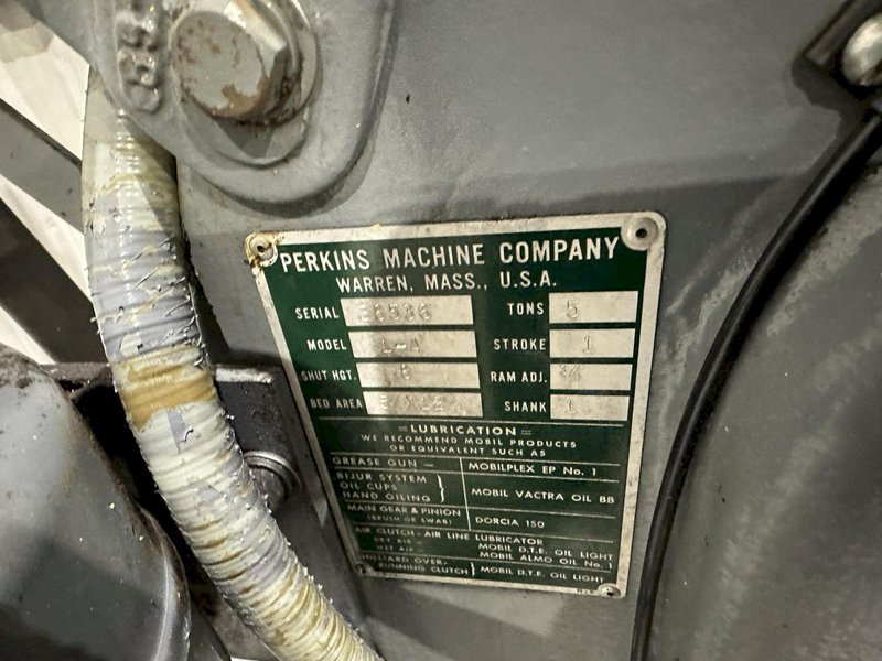 5 TON PERKINS GAP BED FLYWHEEL PRESS: STOCK #77480