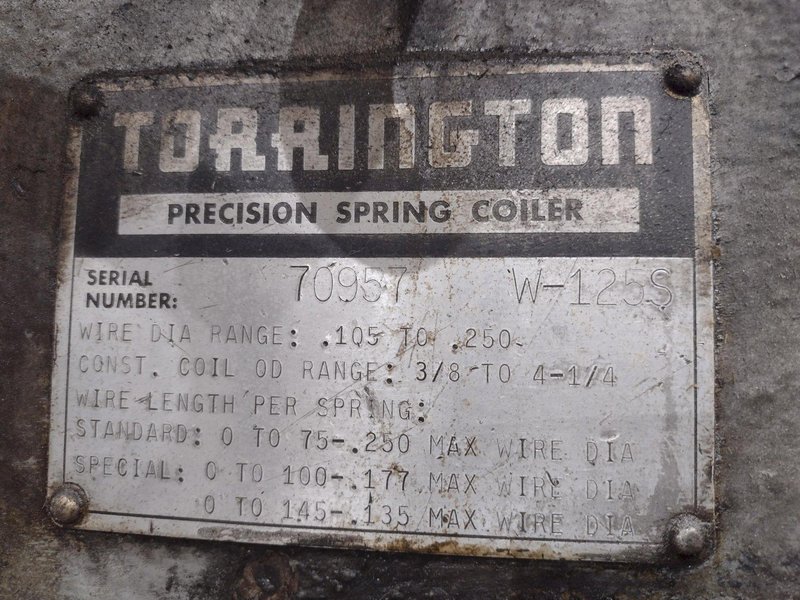 1/4&quot; TORRINGTON MODEL #W-125S SPRING COILER / COIL MAKING MACHINE: YOBRO #23837